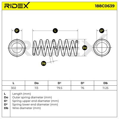 Fahrwerksfeder RIDEX 188C0639 188C0639 - foto 5