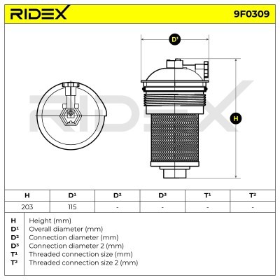 Kraftstofffilter RIDEX 9F0309 9F0309 - foto 7