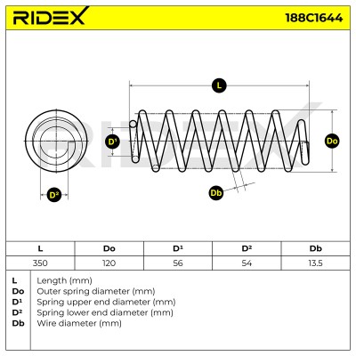 Fahrwerksfeder RIDEX 188C1644 188C1644 - foto 4