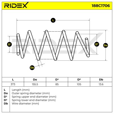 Fahrwerksfeder RIDEX 188C1706 188C1706 - foto 5