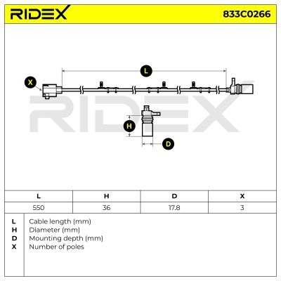 Impulsgeber, Kurbelwelle RIDEX 833C0266 833C0266 - foto 5