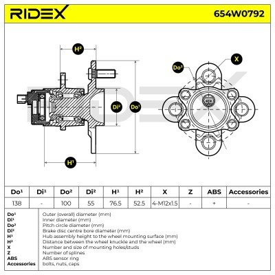Radlager RIDEX 654W0792 654W0792 - foto 6