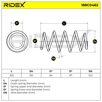 Fahrwerksfeder RIDEX 188C0462 188C0462 - foto 5