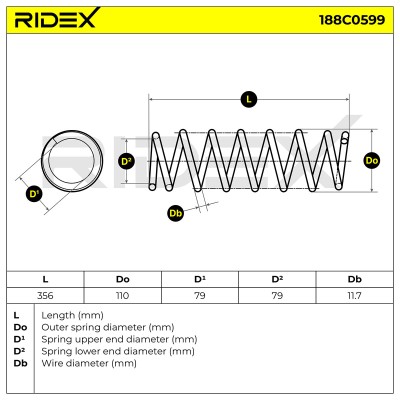 Fahrwerksfeder RIDEX 188C0599 188C0599 - foto 5
