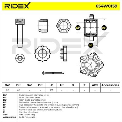 Radlager RIDEX 654W0159 654W0159 - foto 6