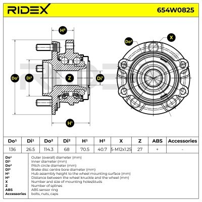 Radlager RIDEX 654W0825 654W0825 - foto 7