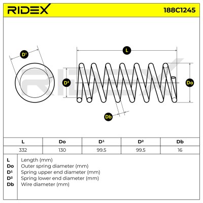Fahrwerksfeder RIDEX 188C1245 188C1245 - foto 5