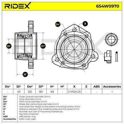 Radlager RIDEX 654W0970 654W0970 - foto 5