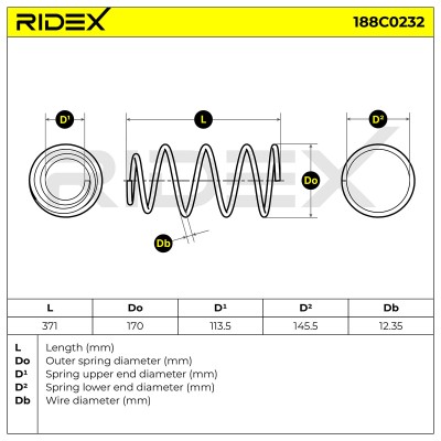 Fahrwerksfeder RIDEX 188C0232 188C0232 - foto 5