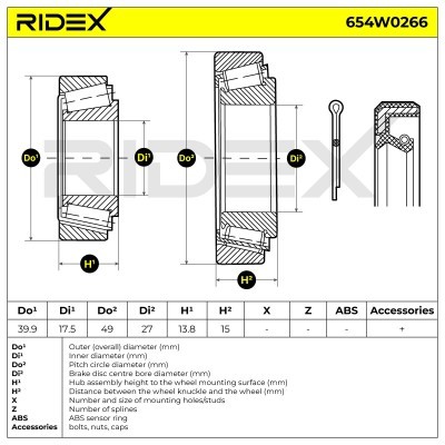 Radlager RIDEX 654W0266 654W0266 - foto 7