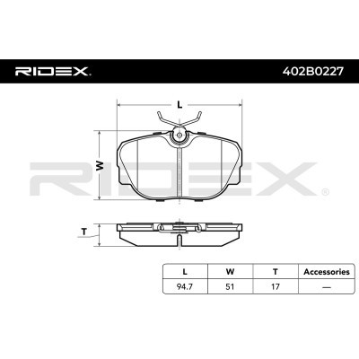 Bremsbeläge Satz RIDEX 402B0227 402B0227 - foto 6