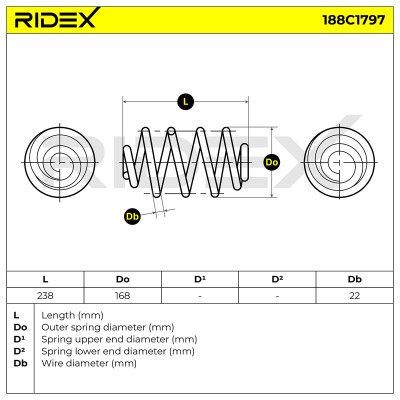 Fahrwerksfeder RIDEX 188C1797 188C1797 - foto 4