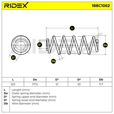 Fahrwerksfeder RIDEX 188C1062 188C1062 - foto 4