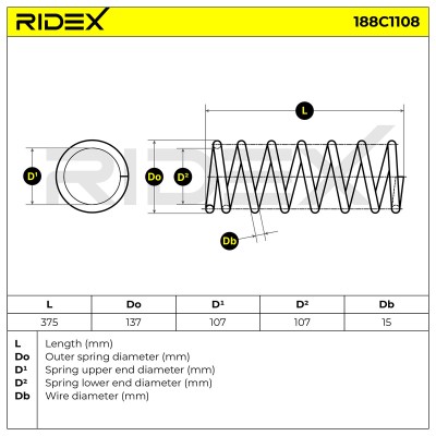 Fahrwerksfeder RIDEX 188C1108 188C1108 - foto 5