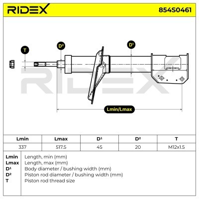 Stoßdämpfer RIDEX 854S0461 854S0461 - foto 11