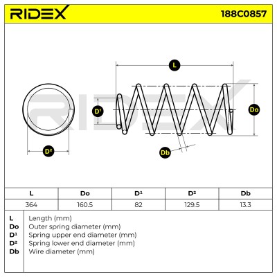 Fahrwerksfeder RIDEX 188C0857 188C0857 - foto 5