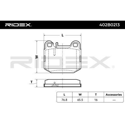 Bremsbeläge Satz RIDEX 402B0213 402B0213 - foto 3