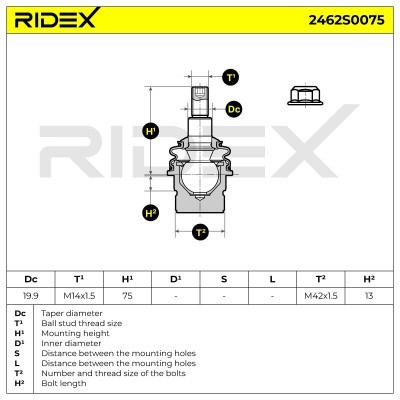 Traggelenk RIDEX 2462S0075 2462S0075 - foto 5