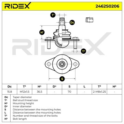 Traggelenk RIDEX 2462S0206 2462S0206 - foto 5
