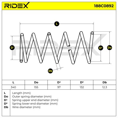 Fahrwerksfeder RIDEX 188C0892 188C0892 - foto 5