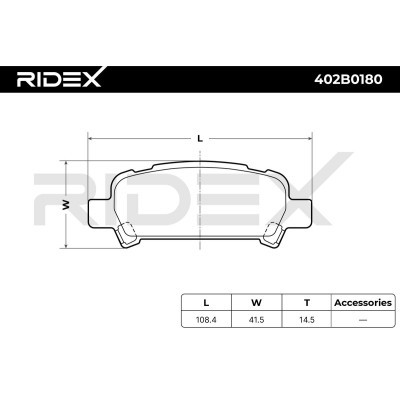 Bremsbeläge Satz RIDEX 402B0180 402B0180 - foto 7