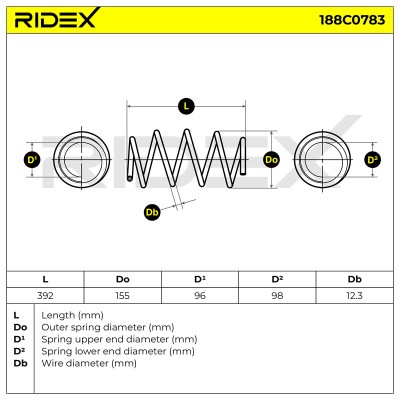 Fahrwerksfeder RIDEX 188C0783 188C0783 - foto 6