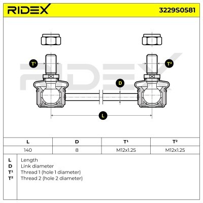 Stabilisator Stange RIDEX 3229S0581 3229S0581 - foto 6
