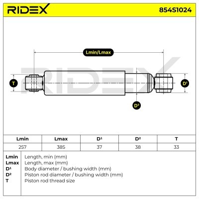 Stoßdämpfer RIDEX 854S1024 854S1024 - foto 8