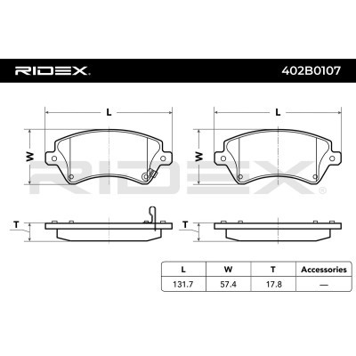 Bremsbeläge Satz RIDEX 402B0107 402B0107 - foto 3