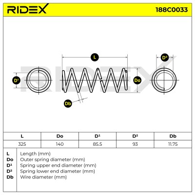 Fahrwerksfeder RIDEX 188C0033 188C0033 - foto 3