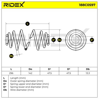 Fahrwerksfeder RIDEX 188C0597 188C0597 - foto 5