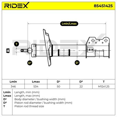 Stoßdämpfer RIDEX 854S1425 854S1425 - foto 4