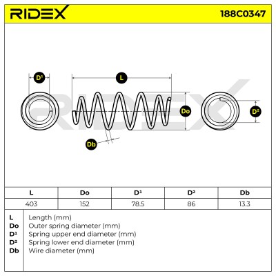 Fahrwerksfeder RIDEX 188C0347 188C0347 - foto 7