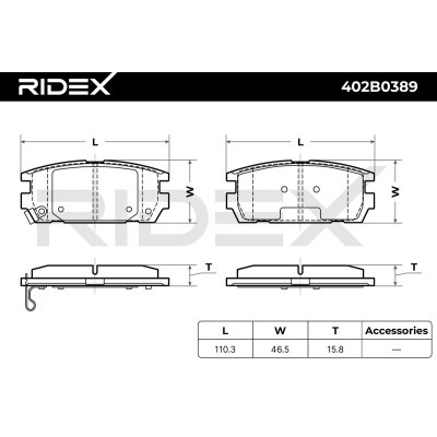 Bremsbeläge Satz RIDEX 402B0389 402B0389 - foto 7