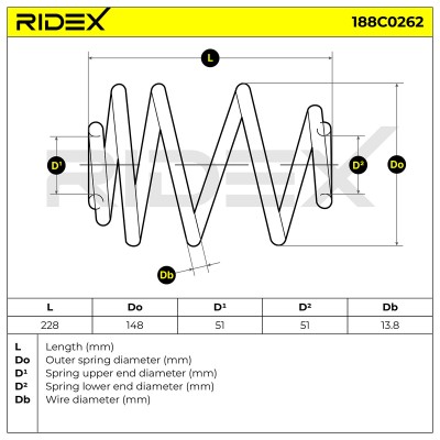 Fahrwerksfeder RIDEX 188C0262 188C0262 - foto 5