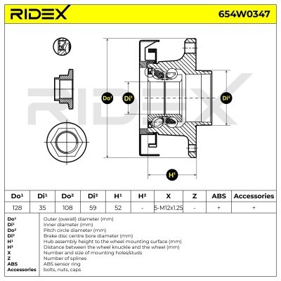 Radlager RIDEX 654W0347 654W0347 - foto 3