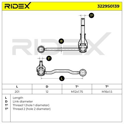 Stabilisator Stange RIDEX 3229S0139 3229S0139 - foto 6