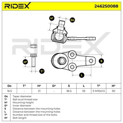 Traggelenk RIDEX 2462S0088 2462S0088 - foto 8