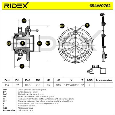 Radlager RIDEX 654W0762 654W0762 - foto 5