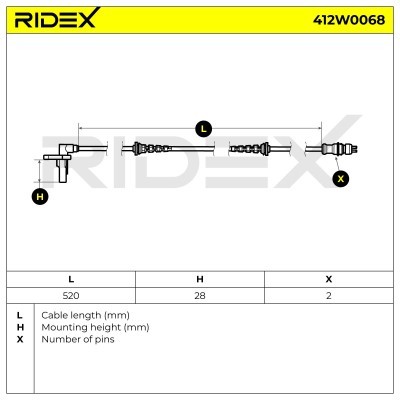 ABS Sensor RIDEX 412W0068 412W0068 - foto 6