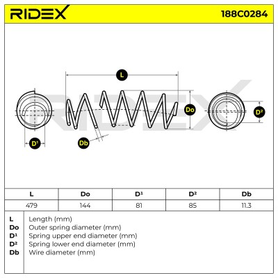 Fahrwerksfeder RIDEX 188C0284 188C0284 - foto 4
