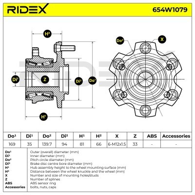 Radlager RIDEX 654W1079 654W1079 - foto 5
