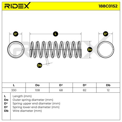 Fahrwerksfeder RIDEX 188C0152 188C0152 - foto 4