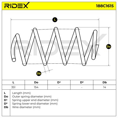 Fahrwerksfeder RIDEX 188C1615 188C1615 - foto 4