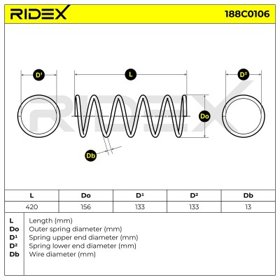 Fahrwerksfeder RIDEX 188C0106 188C0106 - foto 5