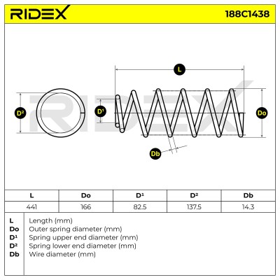 Fahrwerksfeder RIDEX 188C1438 188C1438 - foto 4