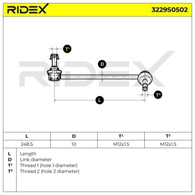Stabilisator Stange RIDEX 3229S0502 3229S0502 - foto 7