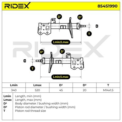 Stoßdämpfer RIDEX 854S1990 854S1990 - foto 6