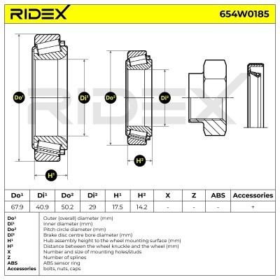 Radlager RIDEX 654W0185 654W0185 - foto 5