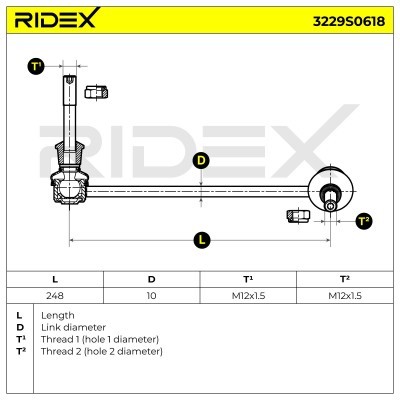 Stabilisator Stange RIDEX 3229S0618 3229S0618 - foto 5
